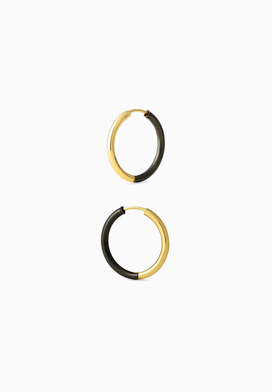 ECLIPSE | Pierced Earrings | K18YG,Black Rhodium PL. | Φ2.0mm x 20mm