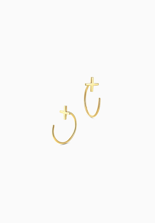 cross | cross | Pierced earrings | K10YG | Small